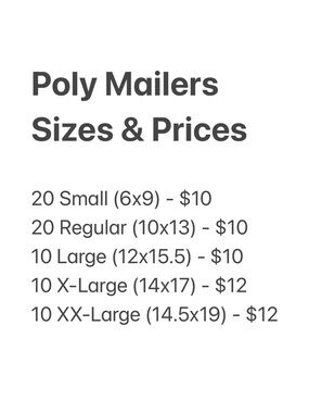 Poly Mailers in Various Sizes